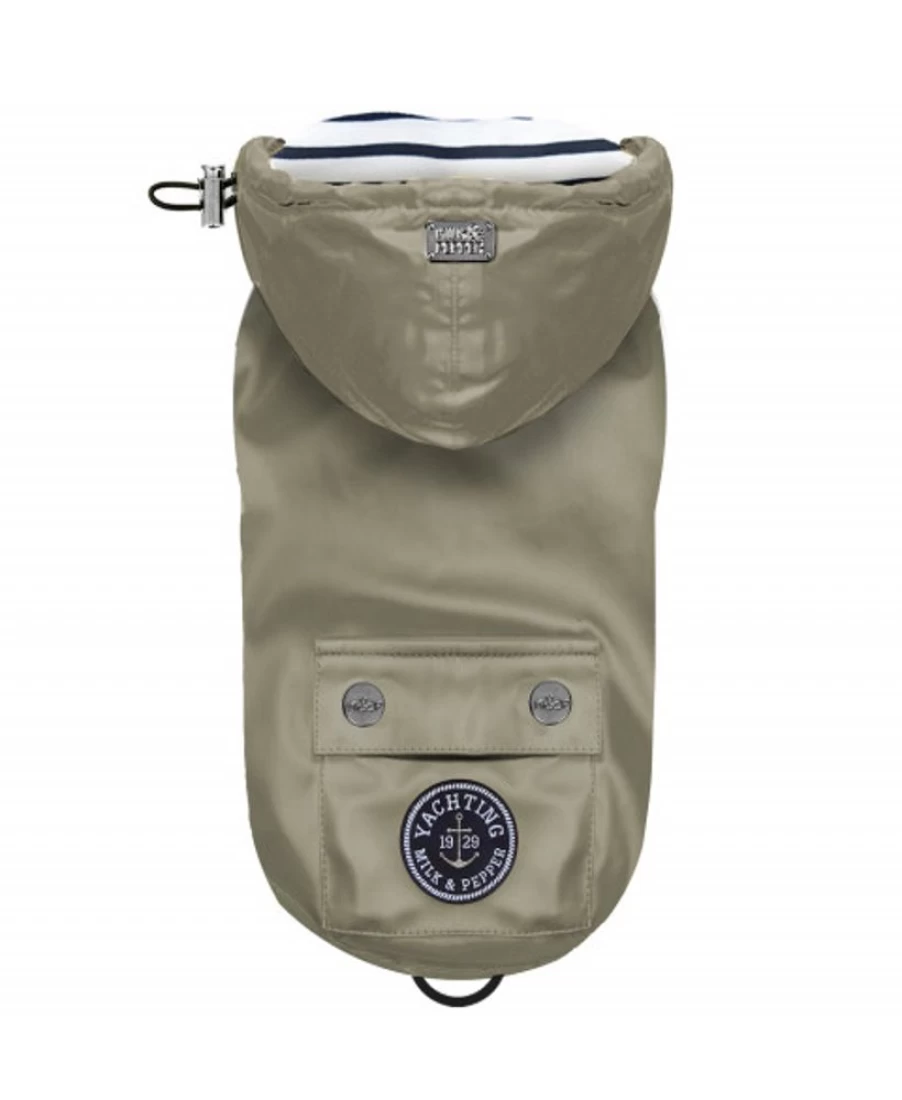 Milk and Pepper Women's Khaki Waterproof Raincoat - Stylish Hooded Trench Coat for All-Weather Protection
