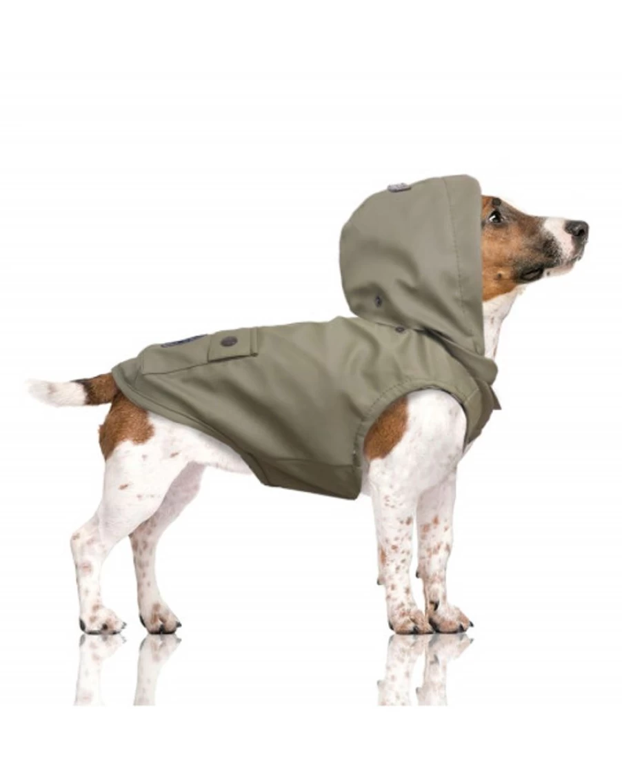 Milk and Pepper Women's Khaki Waterproof Raincoat - Stylish Hooded Trench Coat for All-Weather Protection