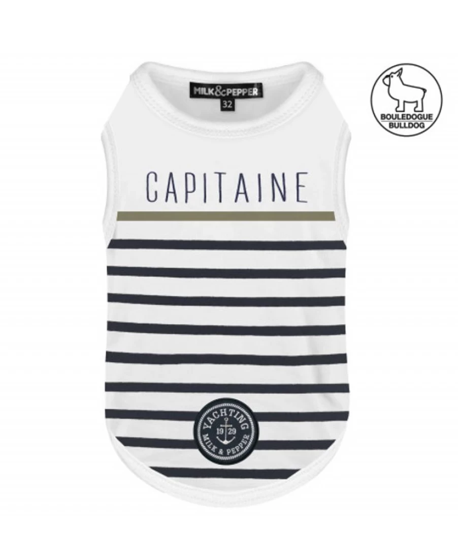 Milk and Pepper Navy Blue Bulldog Graphic Cotton T-Shirt for Men and Women