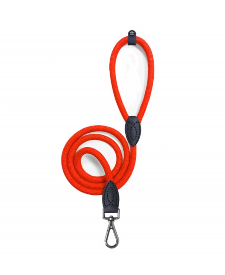 Milk and Pepper Kaya Orange Round Dog Leash - Durable and Stylish Pet Walking Accessory