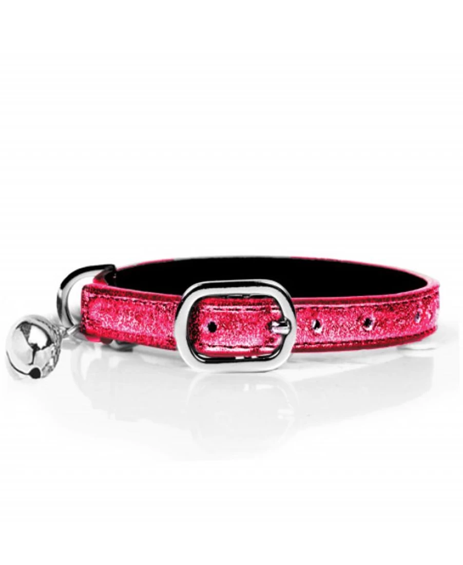 Milk and Pepper Stardust Fuchsia Cat Collar - Sparkling Pink Pet Collar with Glitter for Cats