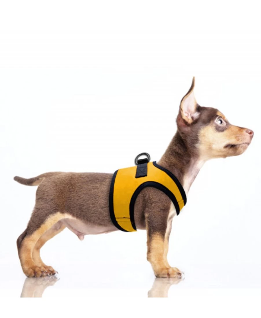 Milk and Pepper Erwan Adjustable Dog Harness - Comfortable Yellow Pet Vest for Small to Medium Breeds