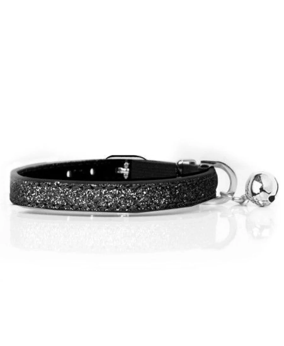 Milk and Pepper Stardust Cat Collar - Sparkling Adjustable Kitten Necklace with Bell for Safety