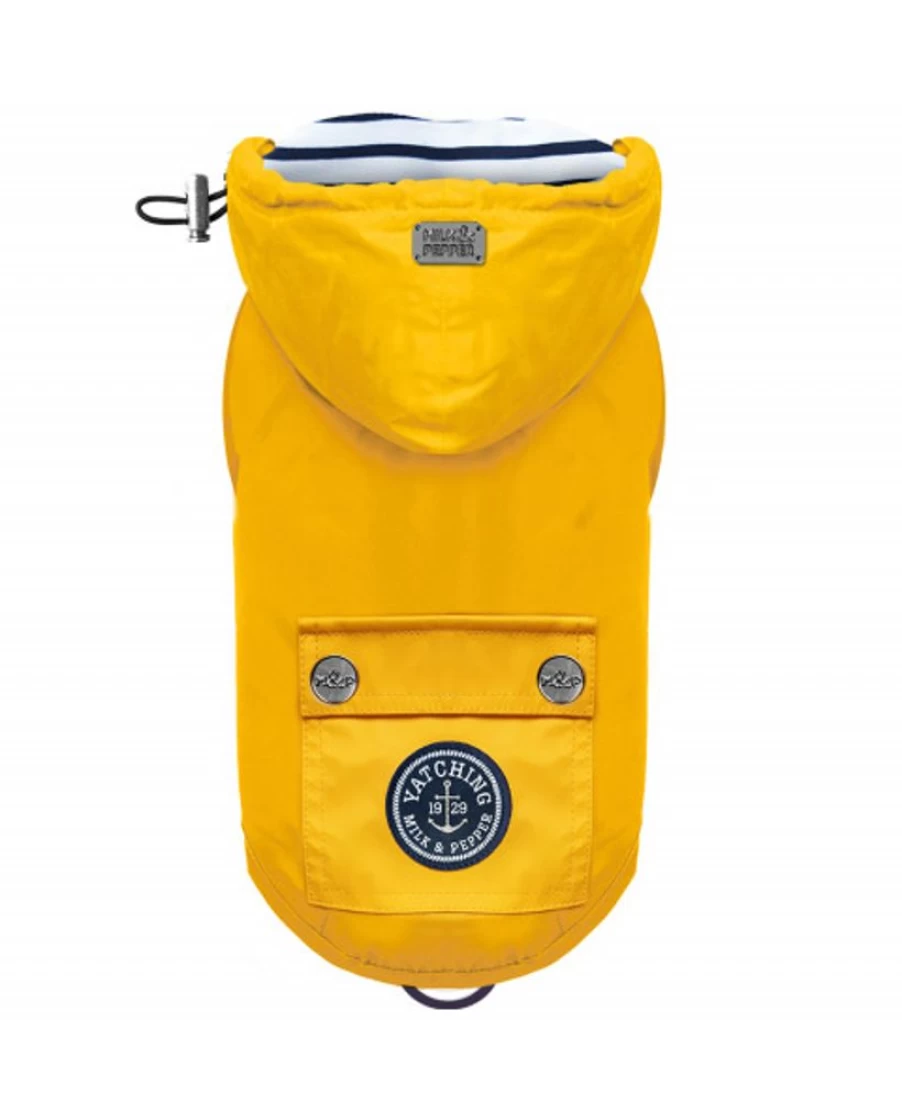 Milk and Pepper Waterproof Raincoat with Detachable Hood for Men and Women