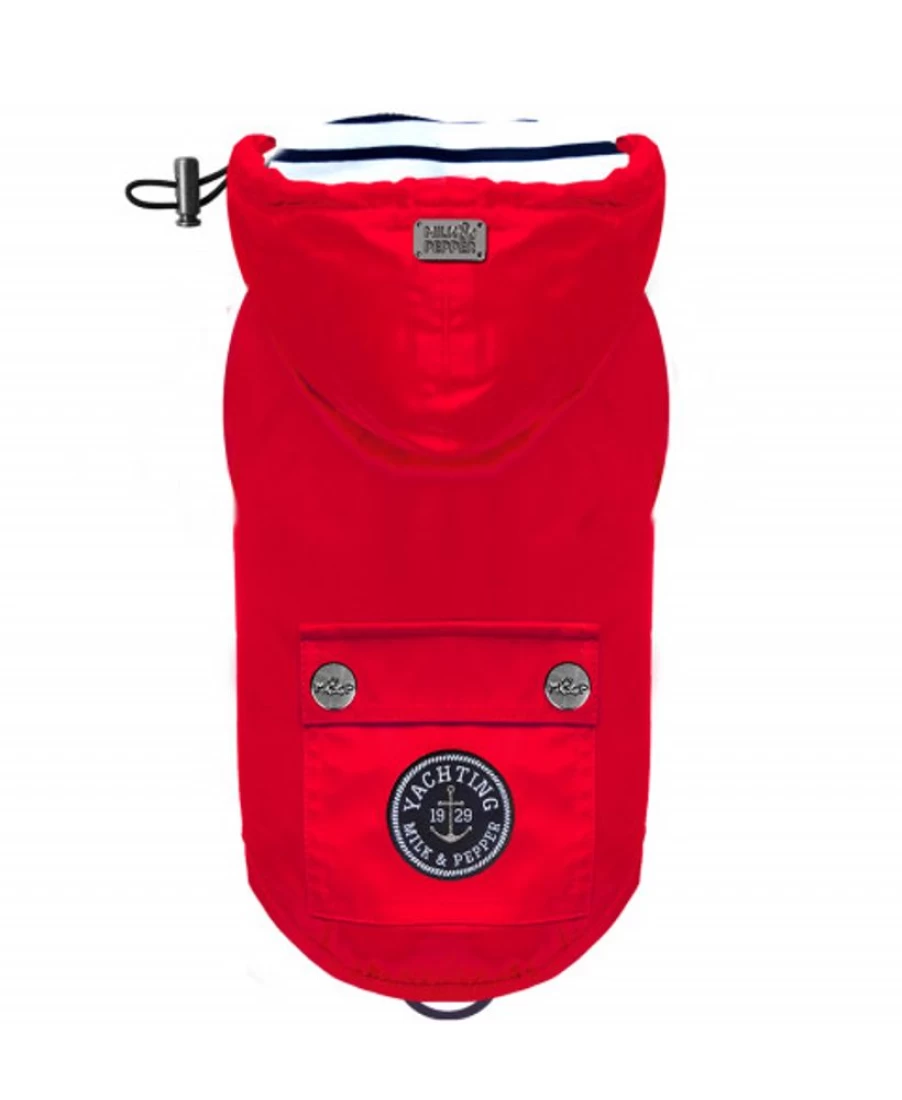 Milk and Pepper Waterproof Raincoat with Detachable Hood for Men and Women