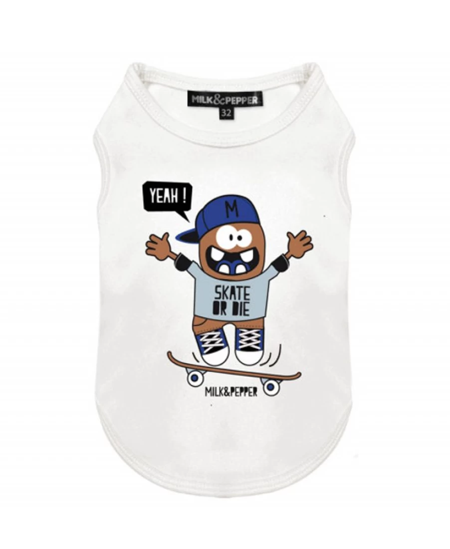 "Milk and Pepper Skater Graphic T-Shirt - Trendy Streetwear Tee for Men and Women"