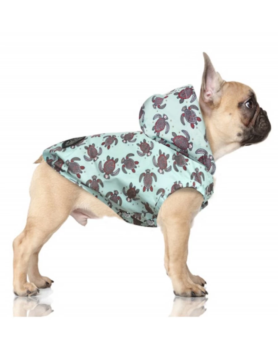 Milk and Pepper Bulldog Green Waterproof Raincoat for Dogs