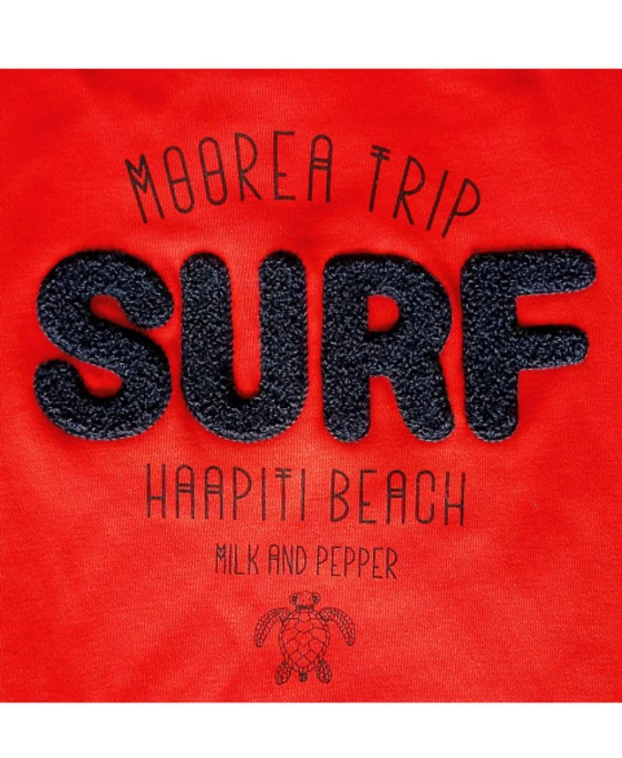 "Milk and Pepper Women's Moorea Red V-Neck T-Shirt | Soft Cotton Casual Tee"