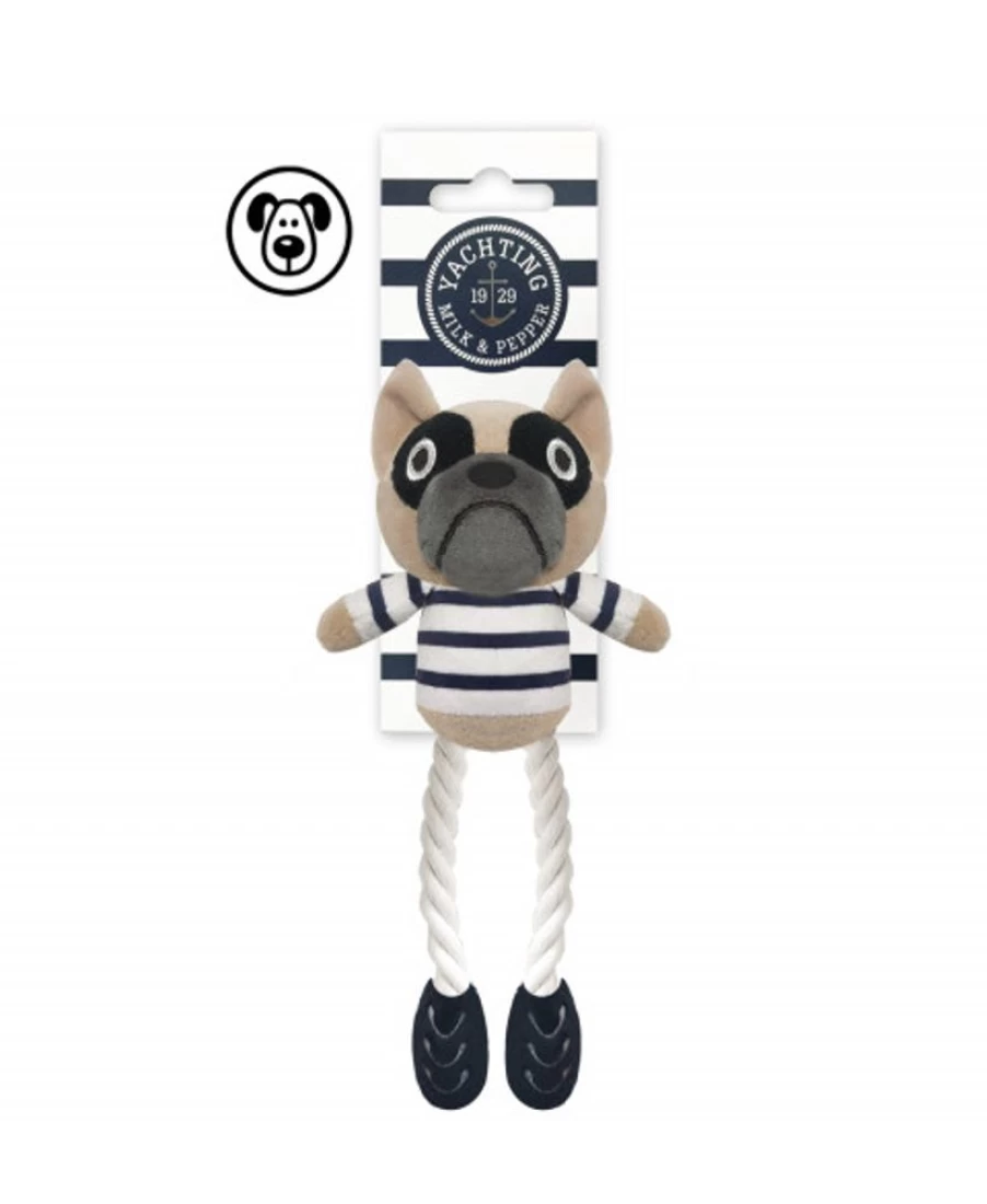 Milk and Pepper Navy Blue Bulldog Plush Toy - Soft Stuffed Animal Puppy Mousse for Kids