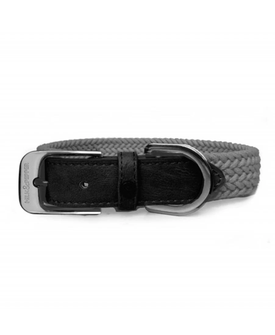 Milk and Pepper Edward Grey Collar - Stylish and Comfortable Dog Collar for Pets