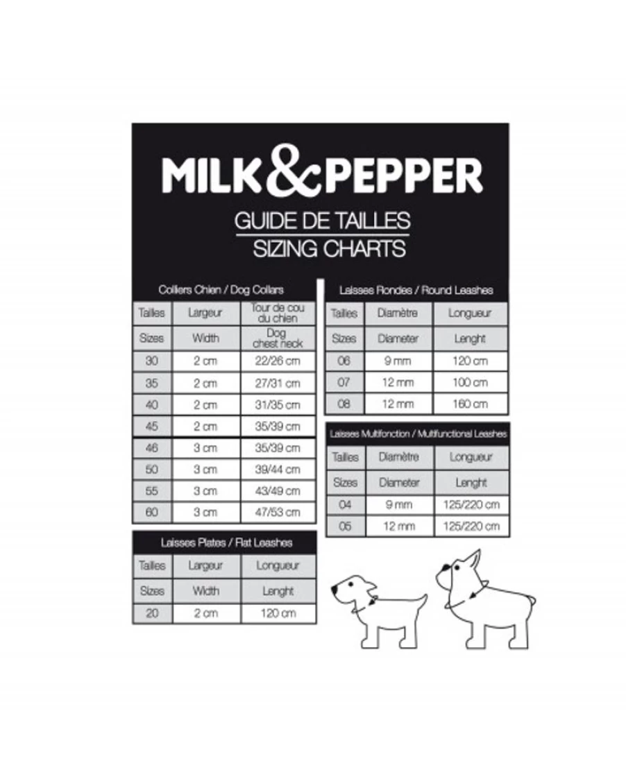 Milk and Pepper Edward Grey Flat Dog Leash - Durable and Stylish Pet Walking Lead