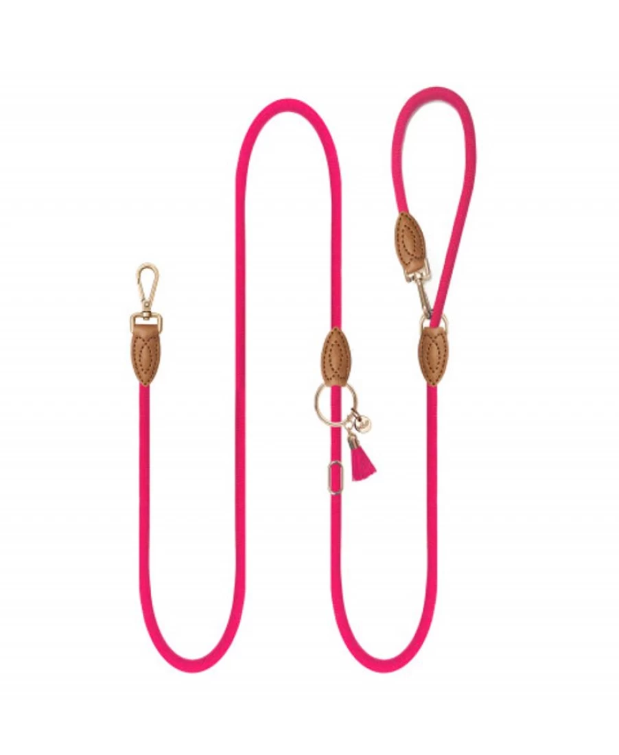 Milk and Pepper Kaya Fushia - Durable Multifunctional Dog Leash for Training, Walking, and Running