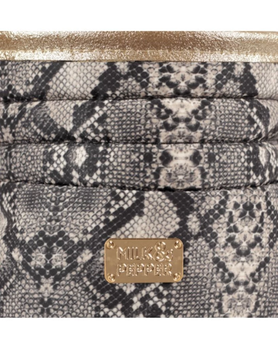 Milk and Pepper Reversible Taipan Snake Puffer Jacket for Women - Stylish Winter Outerwear