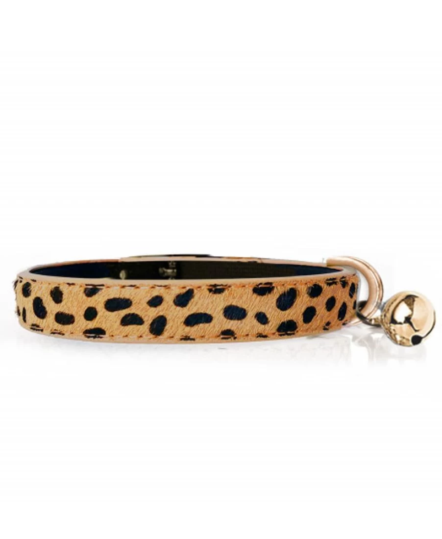 Milk and Pepper Lynx Leather Cat Collar – Premium Adjustable Feline Collar for Safety and Style