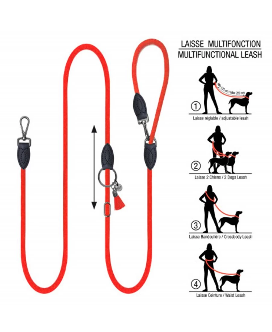 Milk and Pepper Kaya Orange - Durable Multifunctional Dog Leash for Training, Walking, and Running