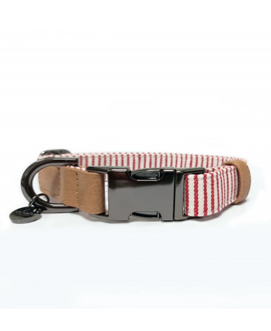 Milk and Pepper Red Neptune Adjustable Dog Collar for Secure and Stylish Fit