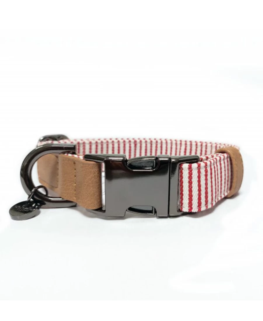 Milk and Pepper Red Neptune Adjustable Dog Collar for Secure and Stylish Fit
