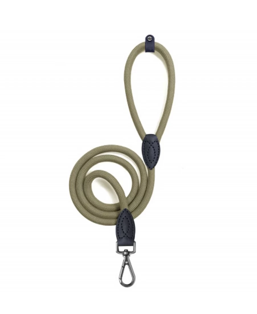 Milk and Pepper Kaya Khaki Round Dog Leash - Durable and Stylish Pet Walking Accessory