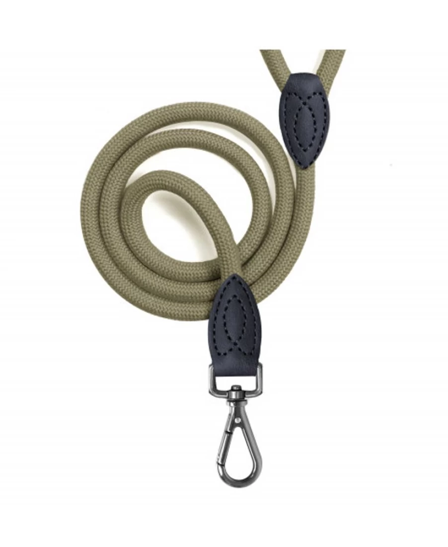 Milk and Pepper Kaya Khaki Round Dog Leash - Durable and Stylish Pet Walking Accessory