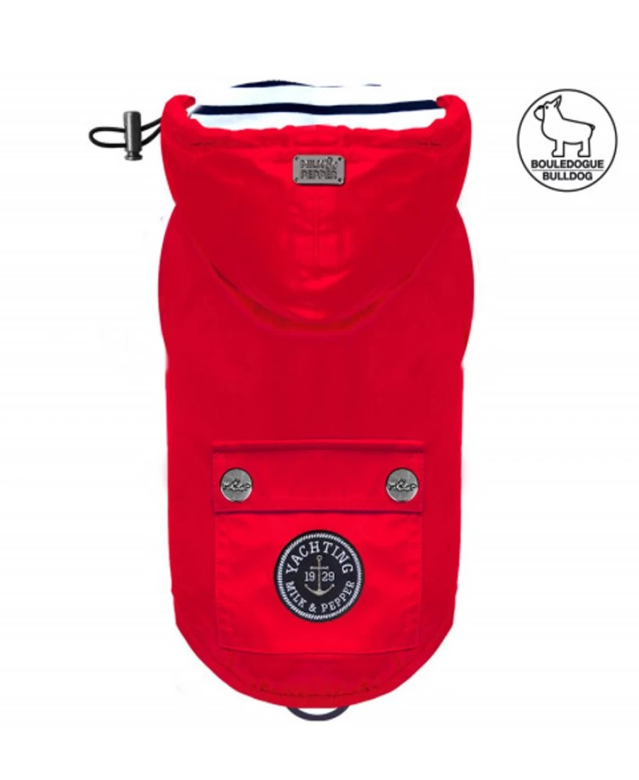 Milk and Pepper Bulldog Waterproof Raincoat for Men and Women - Lightweight Hooded Outdoor Jacket