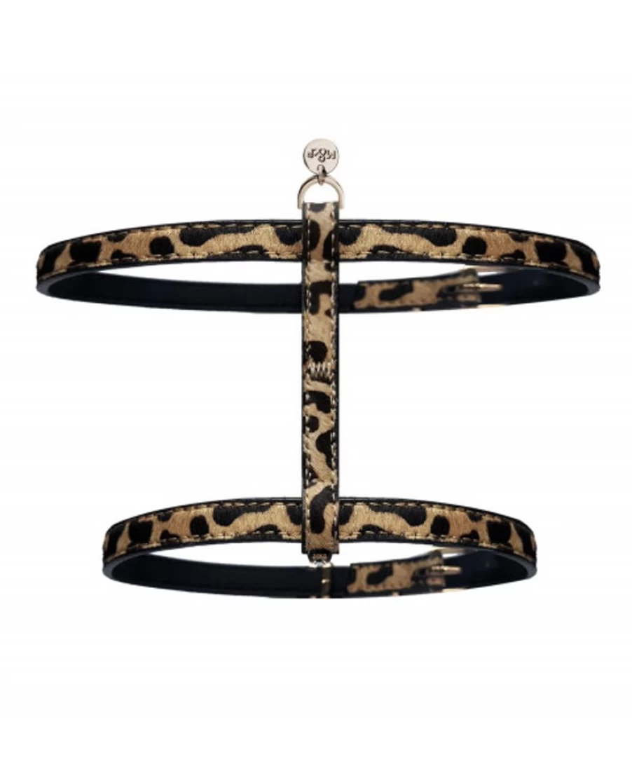 "Milk and Pepper Leopard Print Cat Harness - Adjustable & Escape-Proof for Safe Outdoor Adventures"
