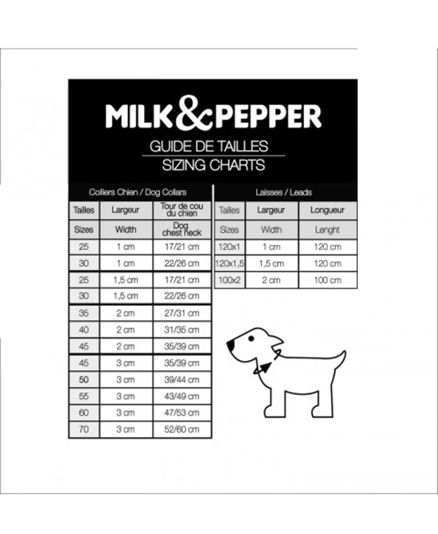 Milk and Pepper Trocadero Collar - Stylish and Elegant Dog Collar for Pets